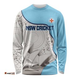 Custom New South Wales Cricket Long Sleeve Shirt Go NSW - Aboriginal Art LT14