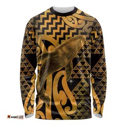 Humpback Whale Matariki New Zealand Long Sleeve Shirt NZ Maori Paikea Poutama Luxury Gold LT14