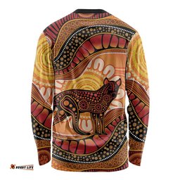 Indigenous Dingo Australia Long Sleeve Shirt Australian Aboriginal Art Proud LT14