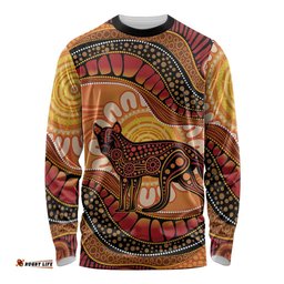 Indigenous Dingo Australia Long Sleeve Shirt Australian Aboriginal Art Proud LT14