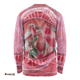 Indigenous Pink Galah Australia Long Sleeve Shirt Australian Hakea Aboriginal Art Proud LT14