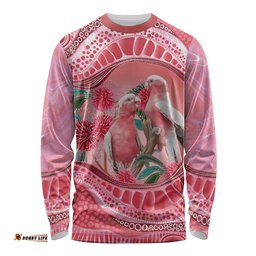 Indigenous Pink Galah Australia Long Sleeve Shirt Australian Hakea Aboriginal Art Proud LT14