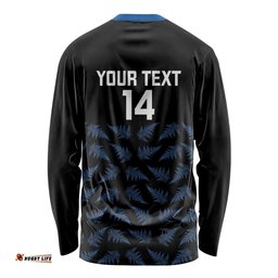 New Zealand Silver Fern Cricket Custom Long Sleeve Shirt Black Cap T20 Version LT14