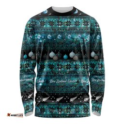 New Zealand Darts Christmas Long Sleeve Shirt Merry Xmas Aotearoa Maori Paua Shell LT14