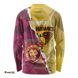 Personalised Hawks and Lions Inspired Long Sleeve Shirt Dynamic Style LT14