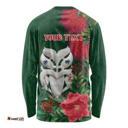 Maori Wheku Meri Kirihimete Personalised Long Sleeve Shirt All Green Indigenous Maori Motif LT9