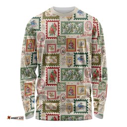 Aussie Birds Christmas La La Land Long Sleeve Shirt Beige Vintage Stamp Edition LT9