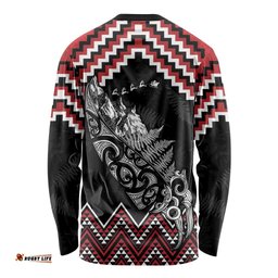 New Zealand Christmas Taniko Poutama Long Sleeve Shirt Mountainscape Maori Fern LT7