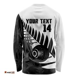 New Zealand Lawn Bowls Custom Long Sleeve Shirt Aotearoa Silver Fern LT14