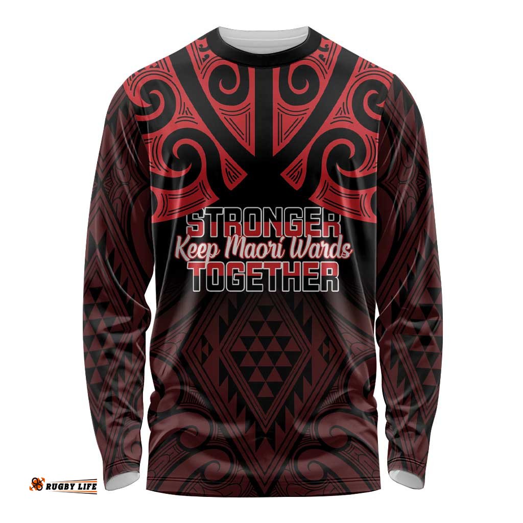 Personalised Keep Maori Wards New Zealand Long Sleeve Shirt Stronger Together Aotearoa Taniko LT14