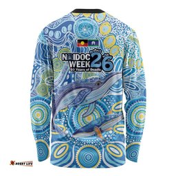 NAIDOC Week 2026 Long Sleeve Shirt Dreaming of Whales Aboriginal Dot Art LT9