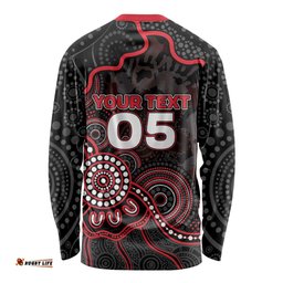 Custom Saints Football Long Sleeve Shirt Aboriginal Dot Art Pattern DT05