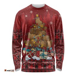 Funny Kiwi Bird Xmas Tree Long Sleeve Shirt New Zealand Tribal Christmas Spirit LT9