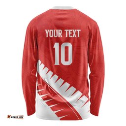 Custom New Zealand Cricket Long Sleeve Shirt Kiwi Birds Haka Dance Red Fern Sporty Style LT03