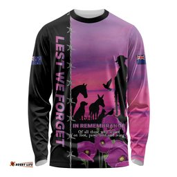 Personalised ANZAC War Animals Long Sleeve Shirt Lest We Forget Memorial LT15