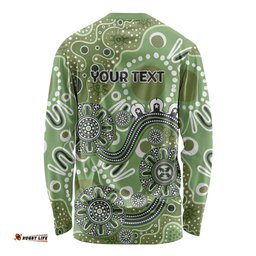 Personalised NAIDOC Week 50 Years Deadly Always Long Sleeve Shirt Green Aboriginal Artwork Dot Painting LT9