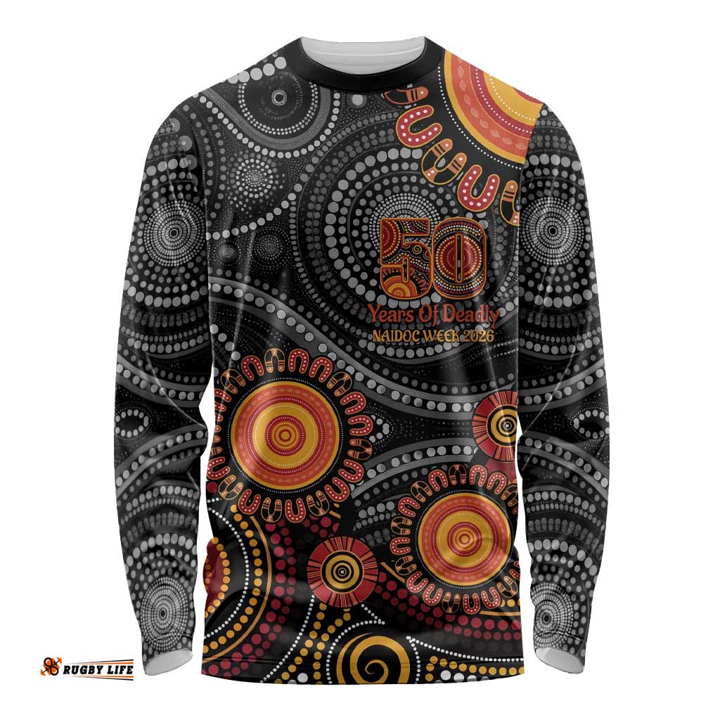 NAIDOC Week 50 Years Deadly Personalised Long Sleeve Shirt Aboriginal Art LT14