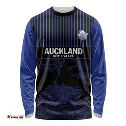 Custom Oceania Football NZ Auckland Long Sleeve Shirt Minimal City Map Style LT9