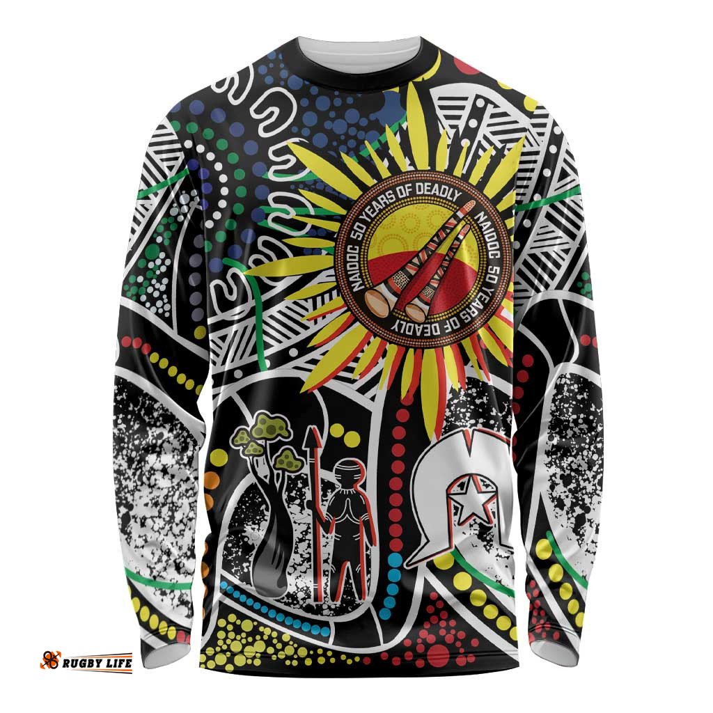 NAIDOC 50 Years of Deadly Personalised Long Sleeve Shirt Aboriginal Dot Art LT9