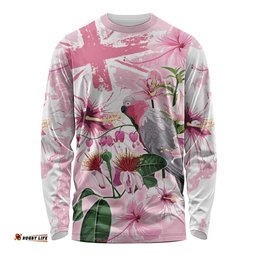 Personalised Australia Day Long Sleeve Shirt Pink Parrot Bird Opal Art LT9