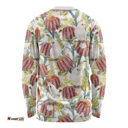 Little Corella Australia Cockatoo Long Sleeve Shirt Cacatua Sanguinea Banksia Seamless White LT14