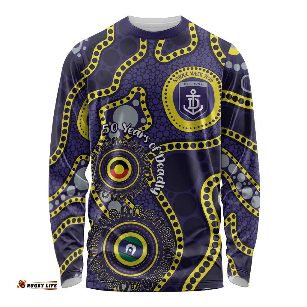 Dockers NAIDOC Week 2026 Personalised Long Sleeve Shirt 50 Years of Deadly Aboriginal Art LT14