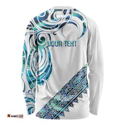 Kahui Whetu Paua shell Kowhaiwhai Taniko Personalised Long Sleeve Shirt Turtle Tattoo Maori Tribal Style LT9