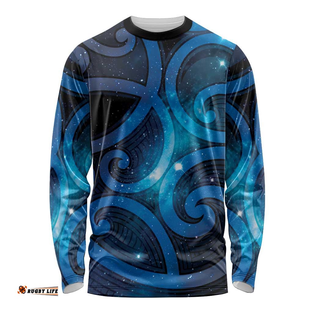 New Zealand Maori Matariki Long Sleeve Shirt Galaxy Kowhaiwhai LT7