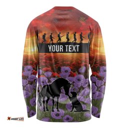 Personalised ANZAC Day Long Sleeve Shirt Remembering the Animals of War LT19