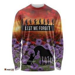 Personalised ANZAC Day Long Sleeve Shirt Remembering the Animals of War LT19