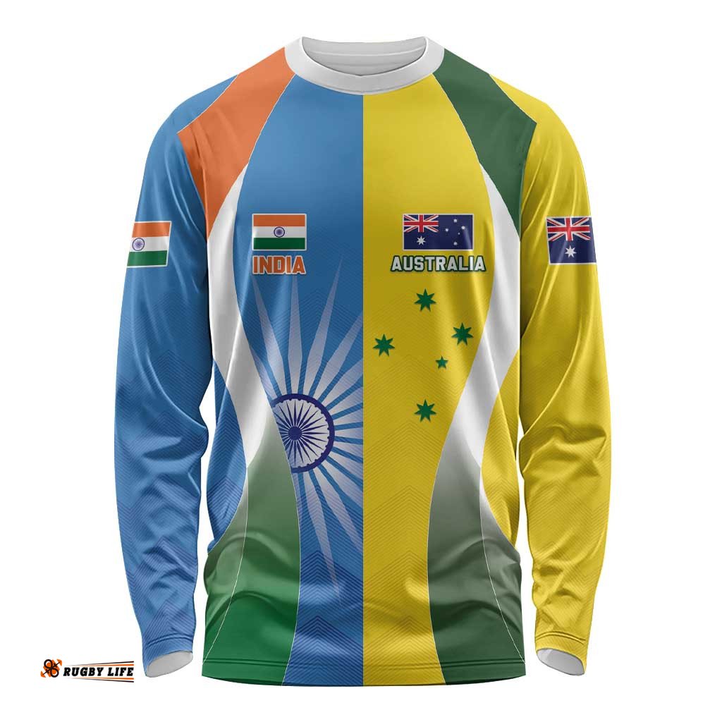 Custom India Vs Australia Cricket Long Sleeve Shirt Final Matchup LT05