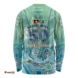 NAIDOC Week - 50 Years Deadly Torres Strait Long Sleeve Shirt Pastel Waves LT7