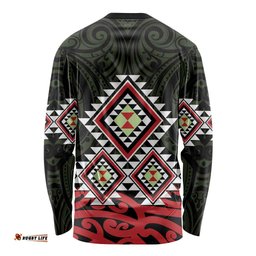 Kia Ora Aotearoa Long Sleeve Shirt 2025 Pasifika Maori Taniko Motifs LT14