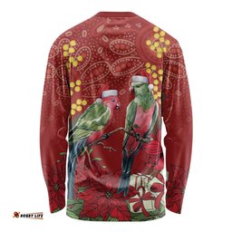 Merry Chrissie Australia King Parrots Long Sleeve Shirt Aboriginal Art LT7
