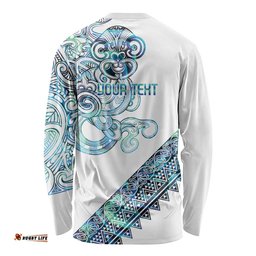 Kahui Whetu Paua shell Kowhaiwhai Taniko Personalised Long Sleeve Shirt Taniwha Maori Tribal Style LT9