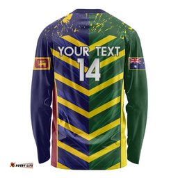Custom Sri Lanka And Australia Cricket Long Sleeve Shirt 2025 The Lions Baggy Greens Together LT14