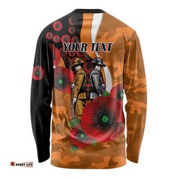 Greater Giants ANZAC Personalised Long Sleeve Shirt Lest We Forget Poppy Camo LT9