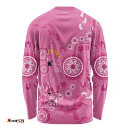 Pink Ribbon Australia Long Sleeve Shirt Breast Cancer Awareness Aboriginal Cacatua leadbeateri LT14
