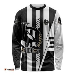 Personalized Collingwood Magpies Long Sleeve Shirt Modern Geometric Sports Graphic Style TS04