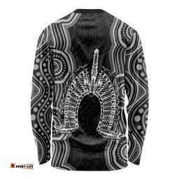 Torres Strait Islander Long Sleeve Shirt Flag Feather Headdress Indigenous Dotwork Tribal Art TS04