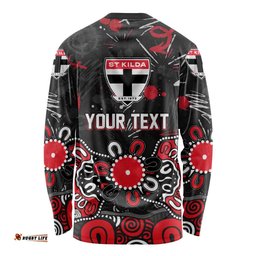 Personalized St Kilda Saints Long Sleeve Shirt Aboriginal Dot Painting Graffiti Style TS04