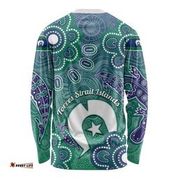 Sea Turtle Torres Strait Islands Long Sleeve Shirt Pacific Indigenous Australian Oceanic Dot Art TS04