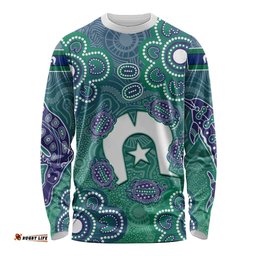 Sea Turtle Torres Strait Islands Long Sleeve Shirt Pacific Indigenous Australian Oceanic Dot Art TS04