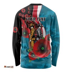 Port Power ANZAC Personalised Long Sleeve Shirt Lest We Forget Poppy Camo LT9