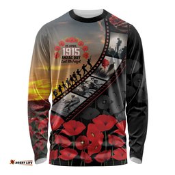 Personalised Remembering ANZAC Lest We Forget Long Sleeve Shirt Vintage Film Frame Memorial Red Poppy LT9