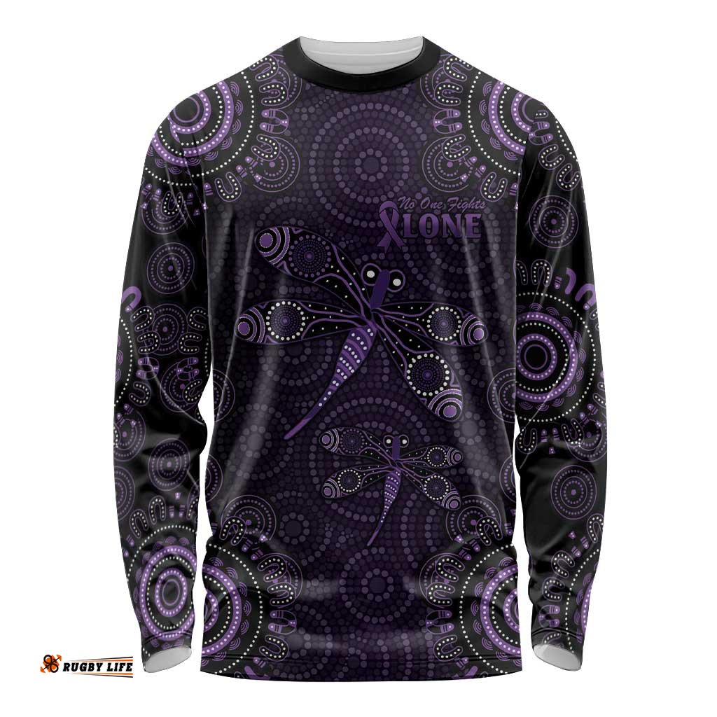 Purple Dragonfly Aboriginal of Hope Long Sleeve Shirt Australian Epilepsy Awareness LT9