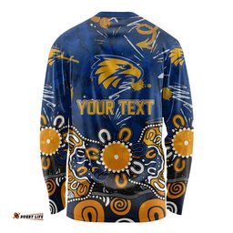 Personalized West Coast Eagles Long Sleeve Shirt Aboriginal Dot Painting Graffiti Style TS04