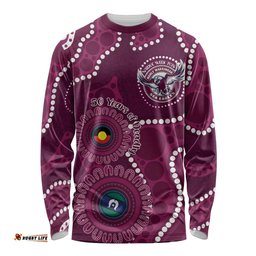 Sea Eagles NAIDOC Week 2026 Personalised Long Sleeve Shirt 50 Years of Deadly Aboriginal Art LT14