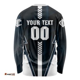 Personalized Carlton Blues Long Sleeve Shirt Modern Geometric Sports Graphic Style TS04