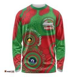 Rabbitohs NAIDOC Week 2026 Personalised Long Sleeve Shirt 50 Years of Deadly Aboriginal Art LT14